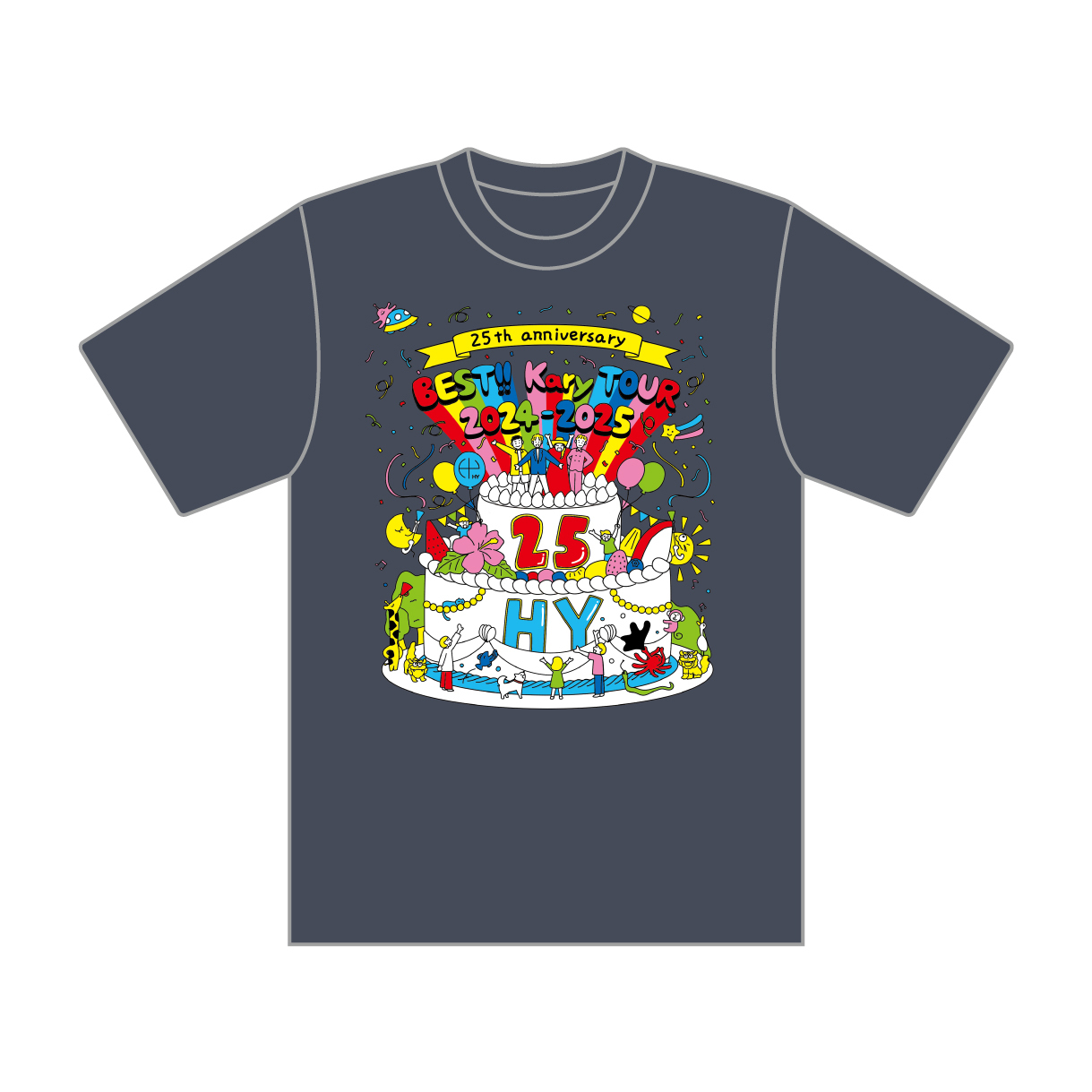 Kary Tour バースデーケーキ ケーキ Tシャツ（ネイビー）