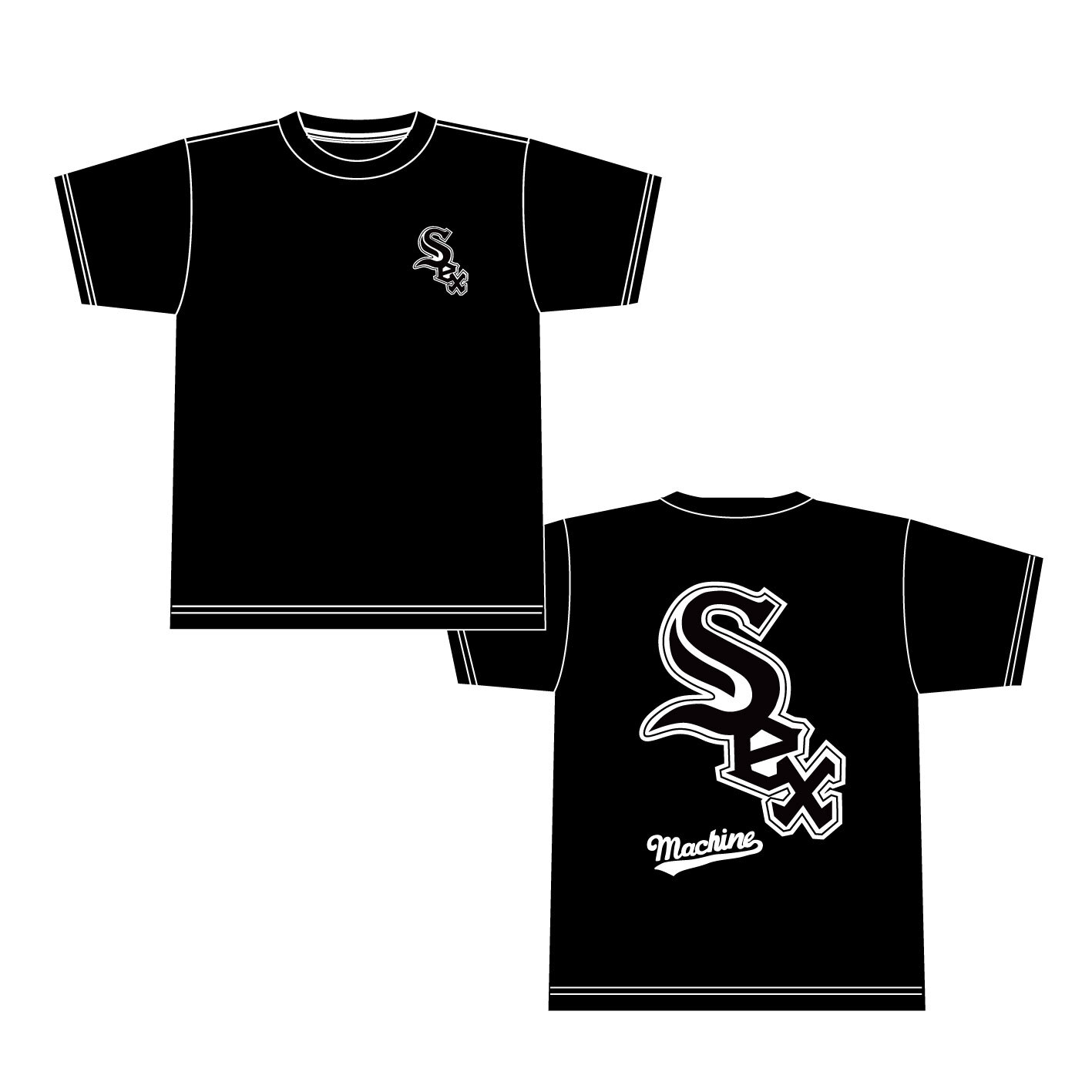 MLB風Tシャツ(ホワイト、ブラック)