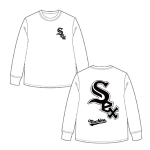 MLB風ロングスリーブTシャツ(ホワイト、ブラック)