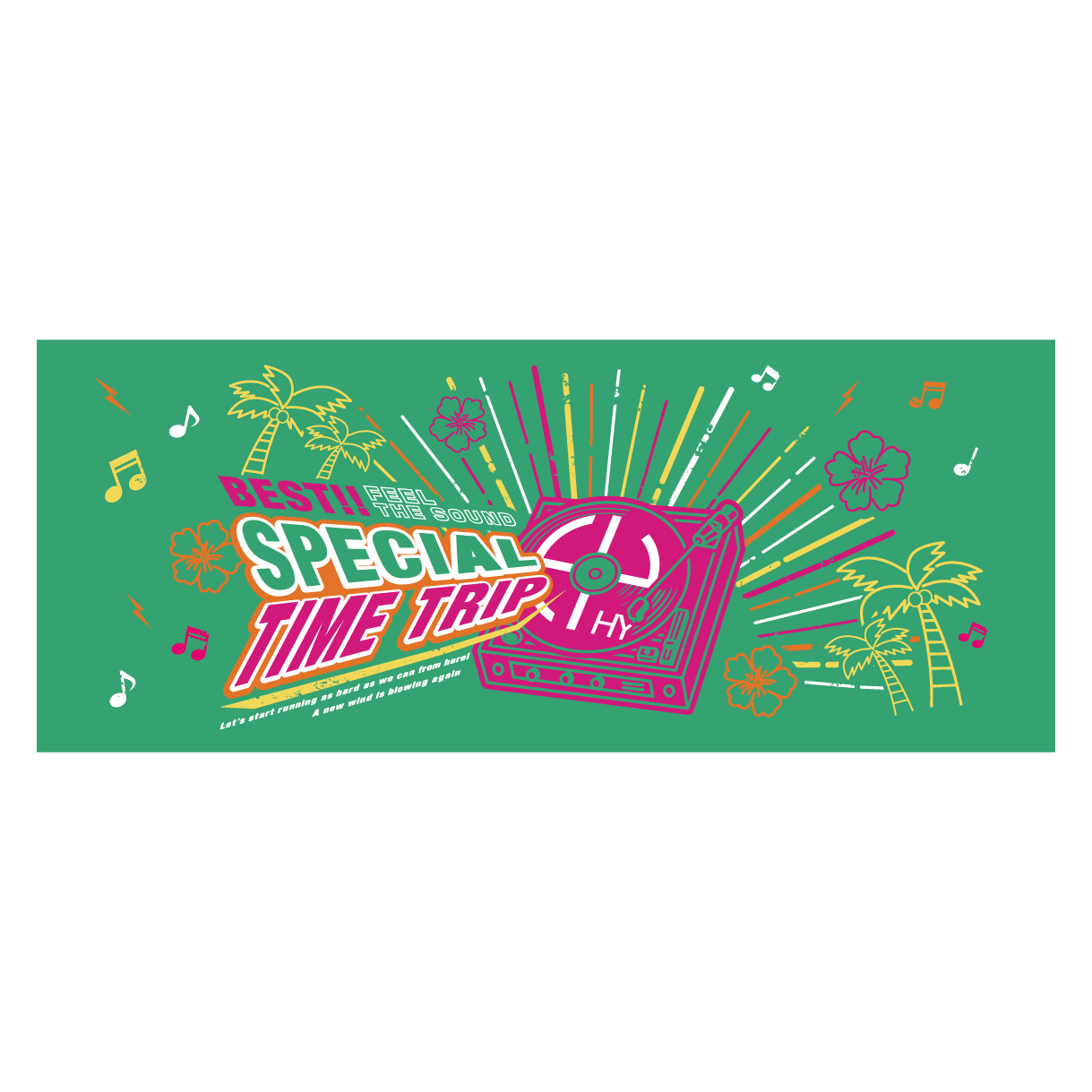 TIME TRIP レコードネオンタオル（グリーン）