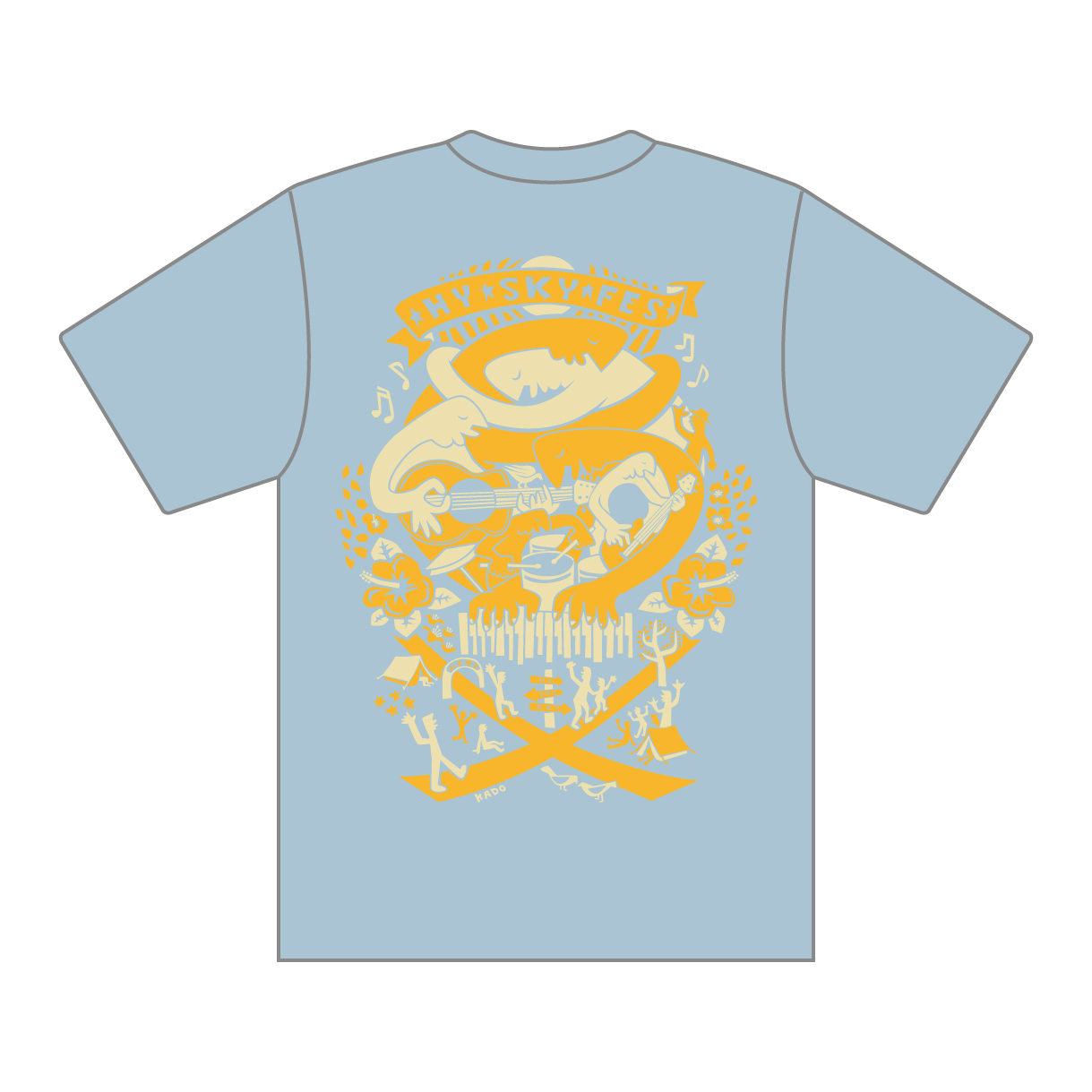 【SKY Fes 2026】Rock Band Back Print  Tシャツ（アシッドブルー）