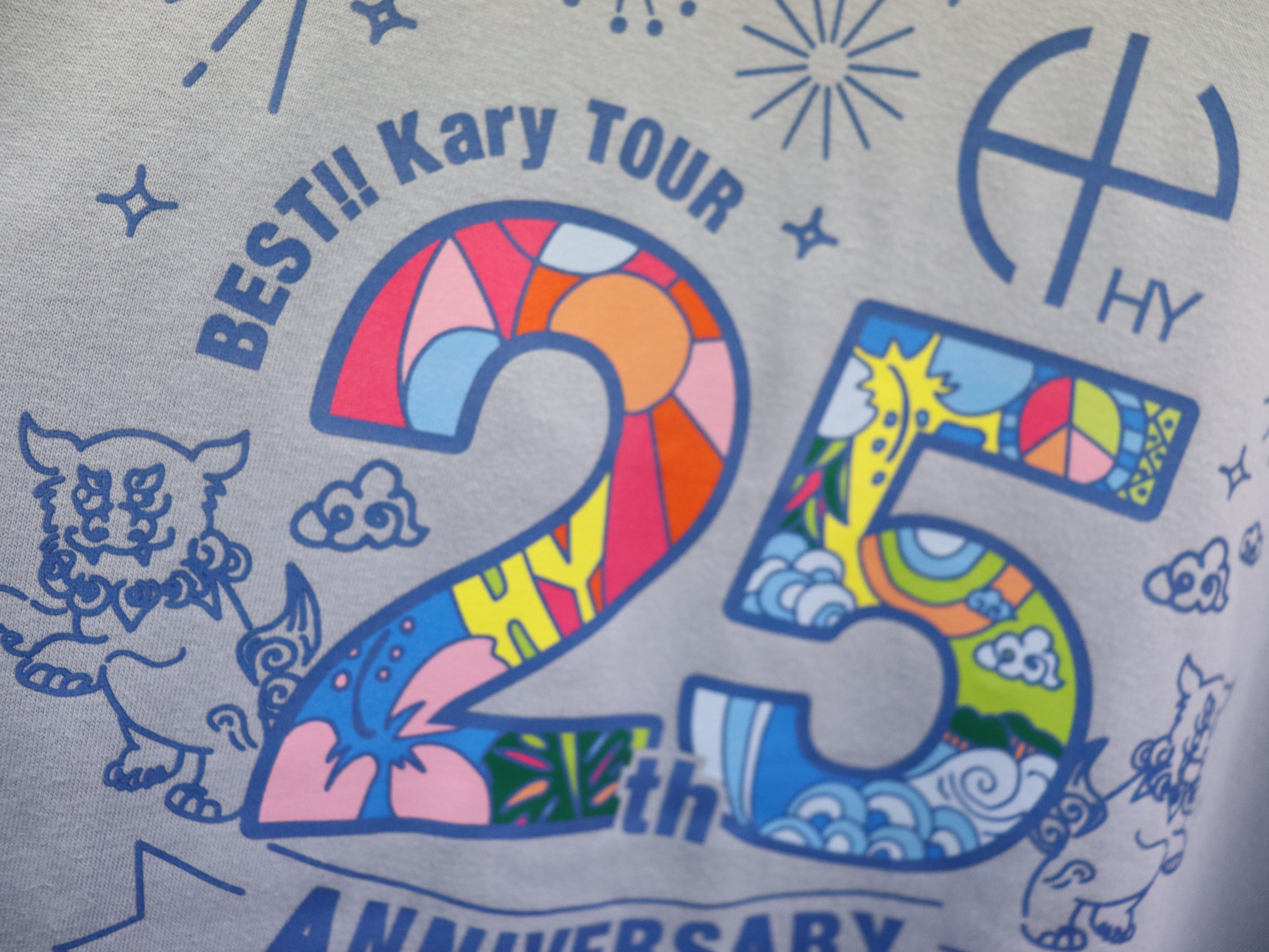 【SALE】Kary Tour 25周年 シーサーTシャツ（アシッドブルー）