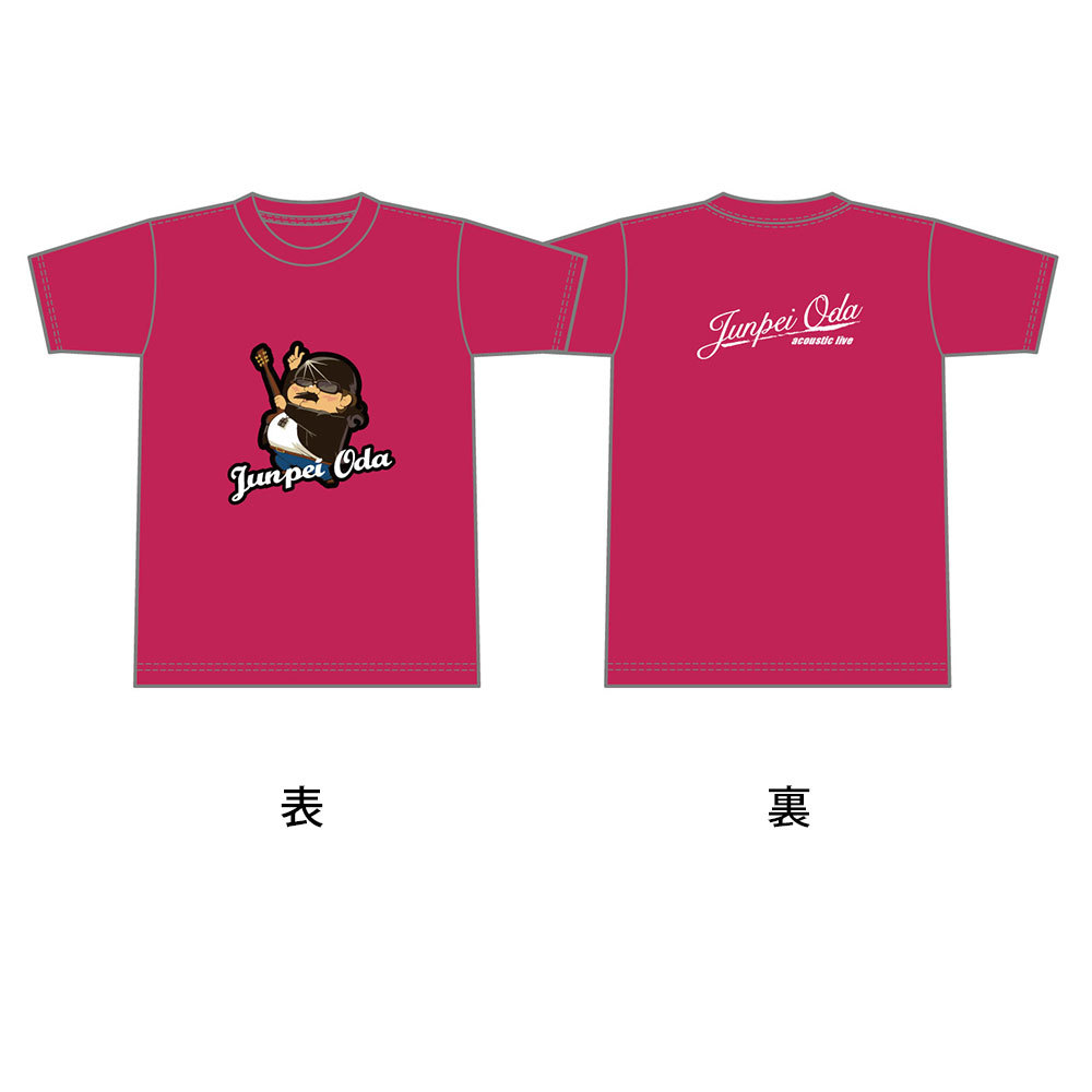 小田純平フルカラーフロントイラストtシャツ ポケットなし ピンク 小田純平