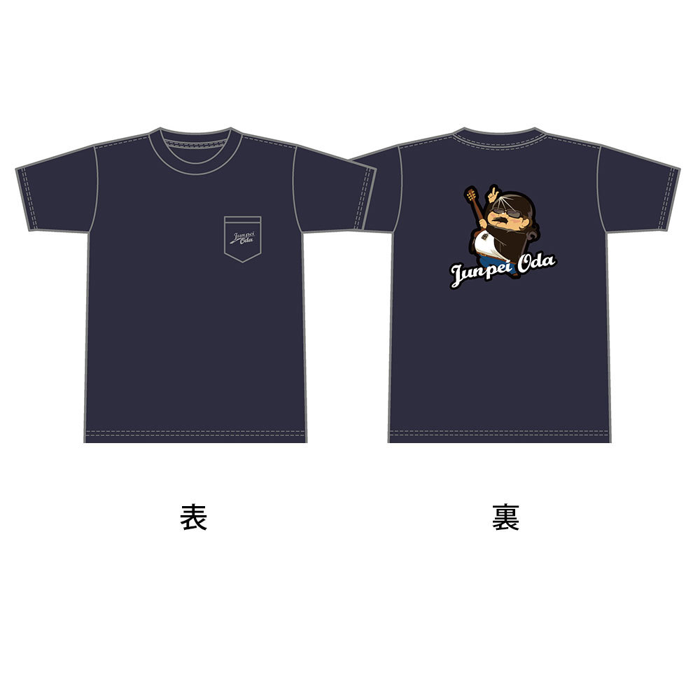 小田純平フルカラーバックイラストTシャツ （ポケット付き）ブラック or ネイビー