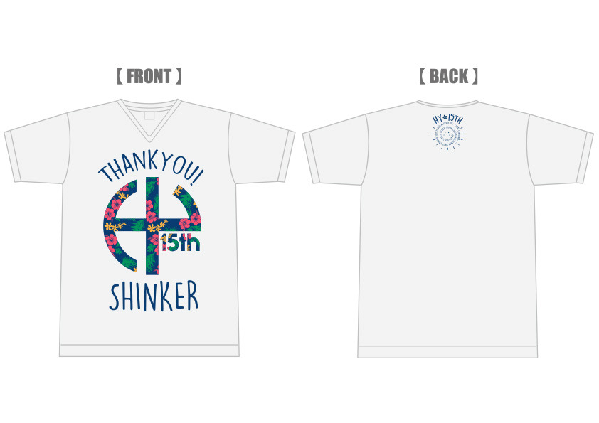 15th Thank you! Tシャツ(Vネックオートミール)