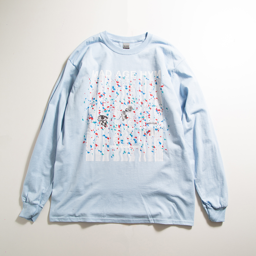 MAD PAINT Long Sleeve TEE(Light Blue)
