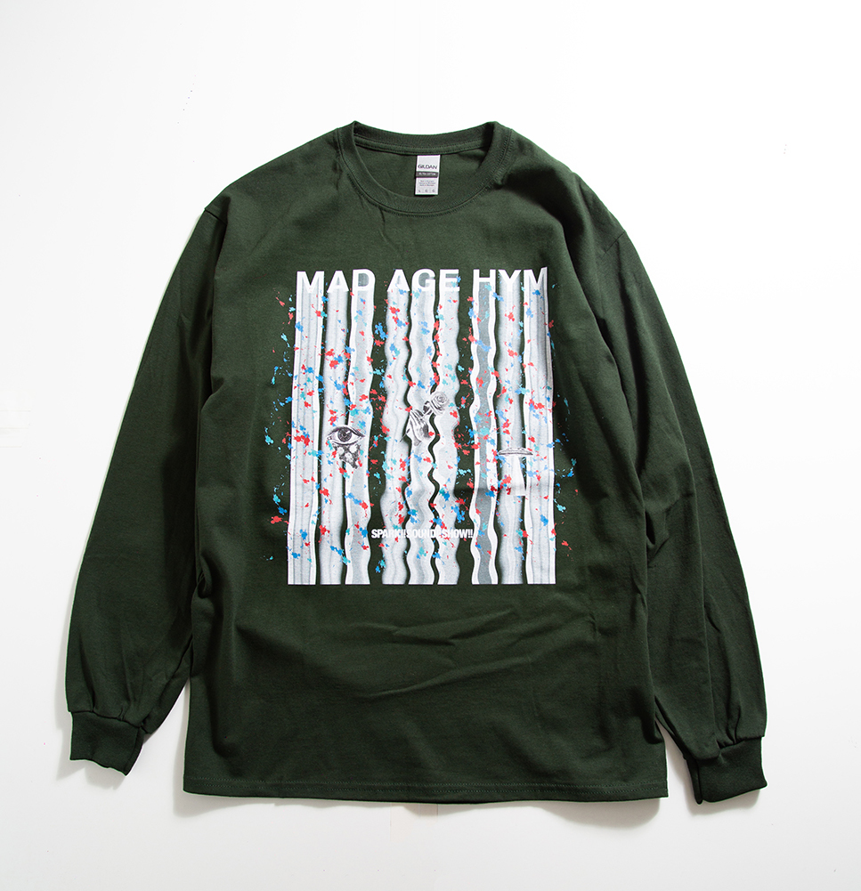 MAD PAINT Long Sleeve TEE(Dark Green)