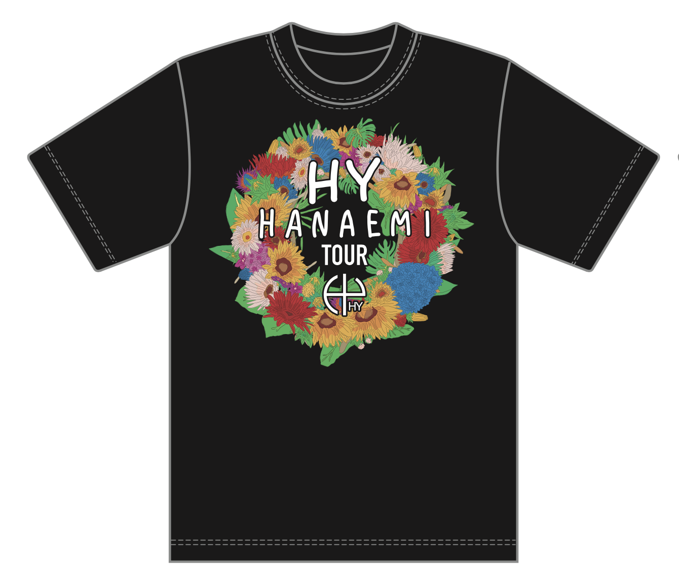 HANAEMI リース Tシャツ（BLACK）